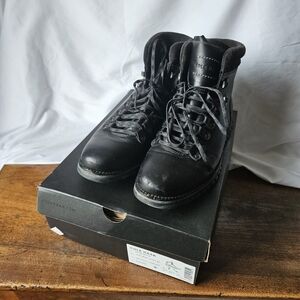 GUC Cole Haan Mens Black Leather Zerogrand Water Resistant Hiking Boots Sz 7.5